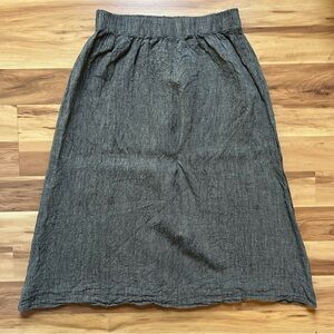 Elizabeth Suzann Bel skirt in pepper linen gauze XL-S
